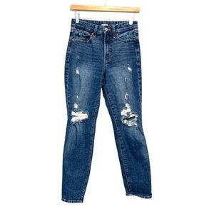 Old Navy O.G. Stretch Skinny Jeans Size 0 Distressed Destroyed Thrashed 2016